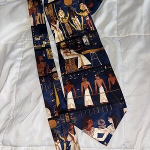 Egyptian Themed Blue Tie